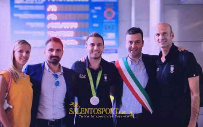 colaci corsano rientro in italia post olimpiadi 230816 aeroporto di brindisi