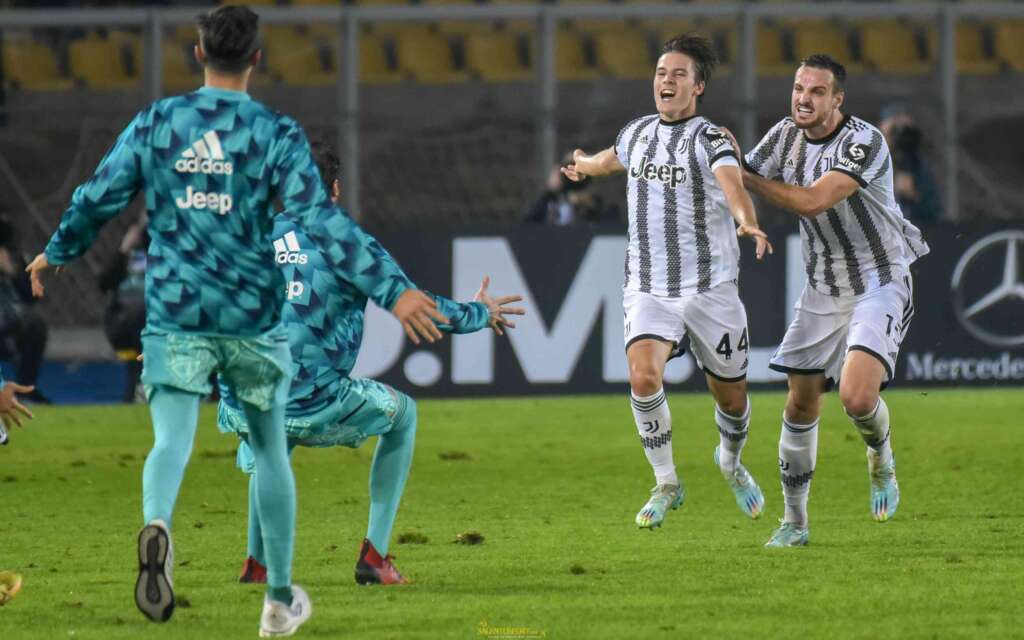 L'esultanza di Fagioli post-gol